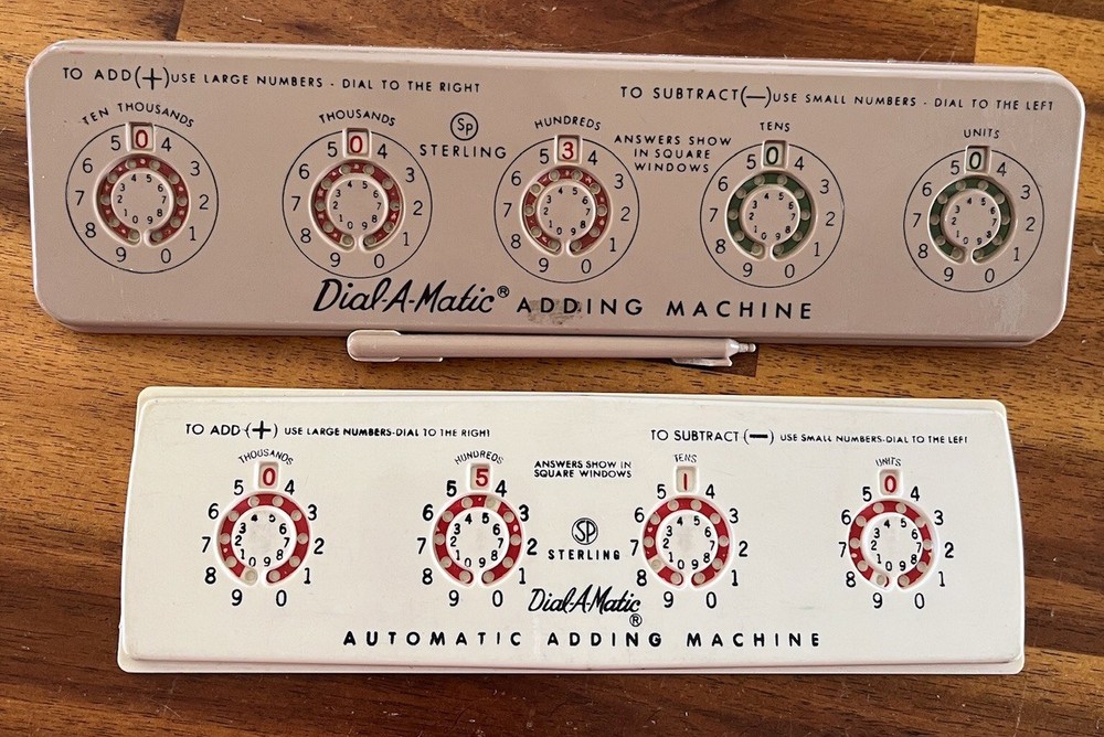 Sterling #565 & 567 Dial-A-Matic Automatic Mechanical Adding Machine Vtg *READ*