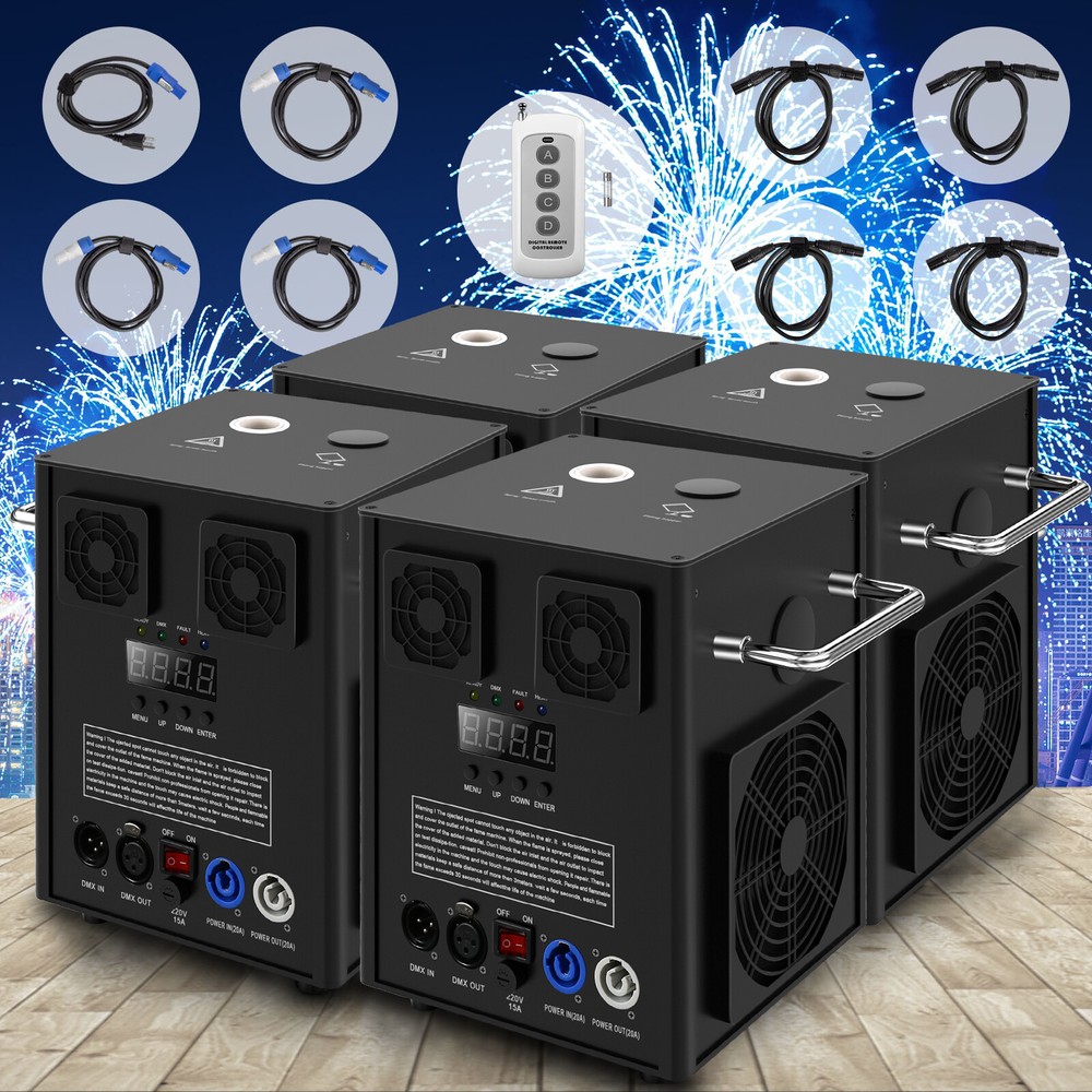 700W Cold Spark Firework Machine Stage Effect Wedding DJ Party DMX w/Flight Case