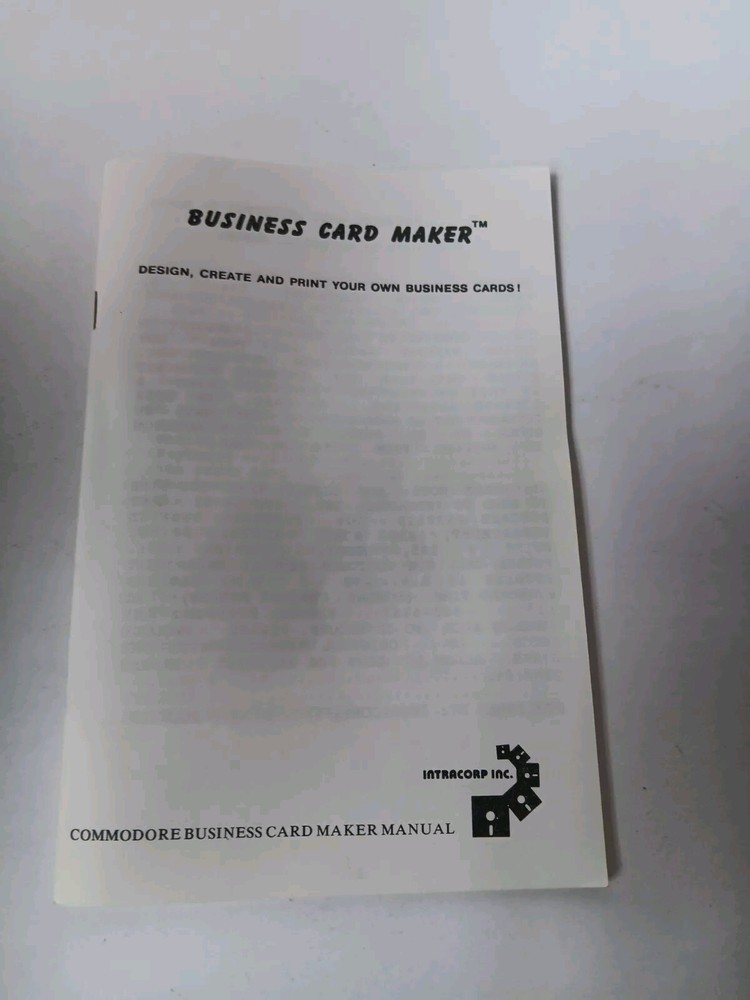 Commodore 64 Intracorp Business Card Maker Software Tested/Works