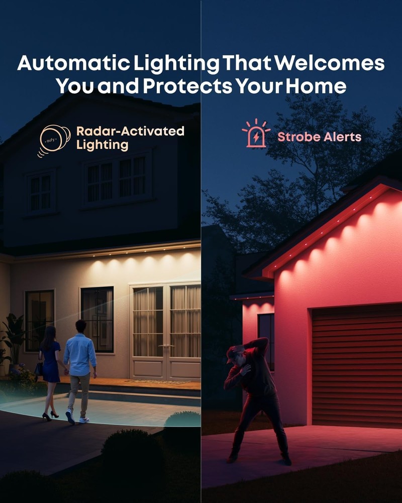 eufy Permanent Outdoor Lights S4 3D Radar-Activated 100ft 72 LED String Light