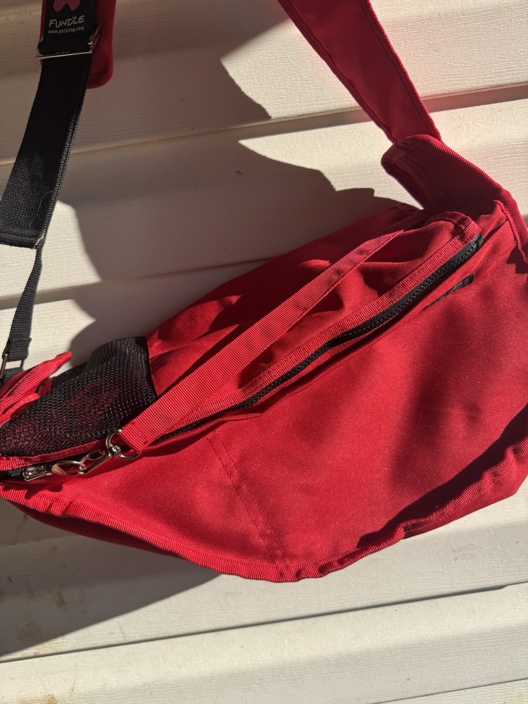 Fundle Pet Sling Bag Carrier RED Size Small