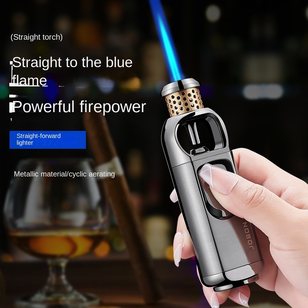 Premium Blue Flame Windproof Metal Torch Lighter Refillable Cigar Igniter