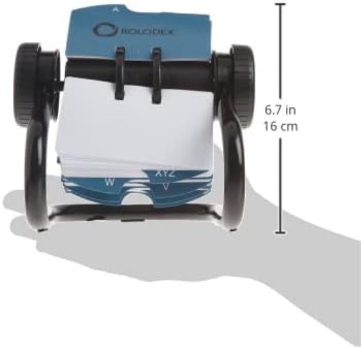 Single Rotary File System 5 Address Cards - Black