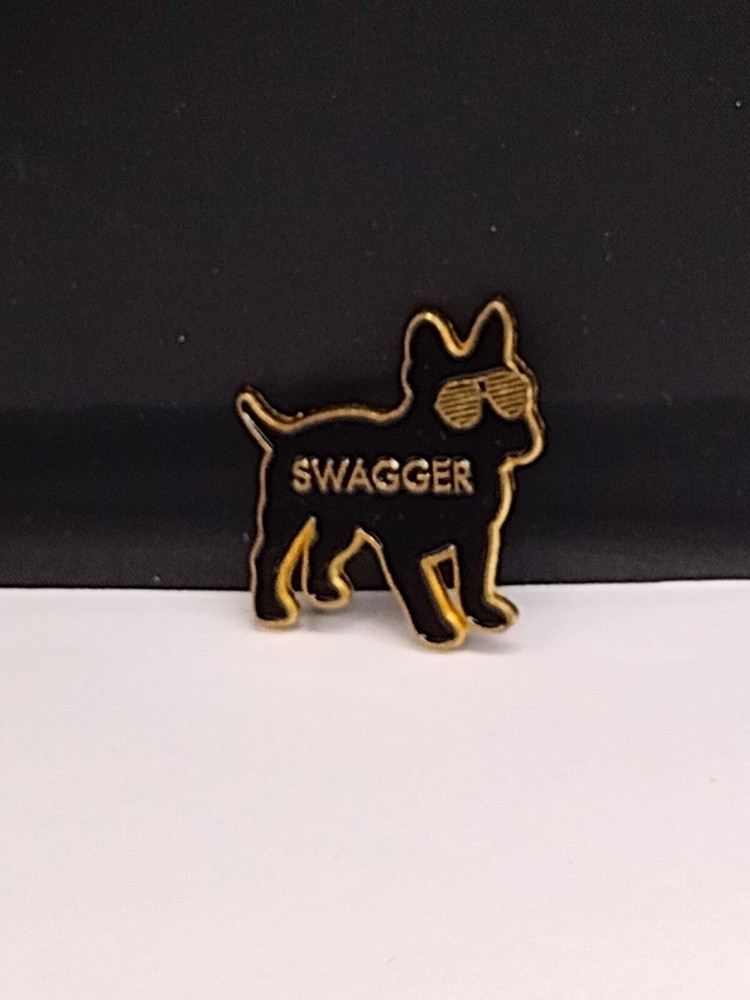 Swagger Black Dog Glasses Lapel Tack Pin