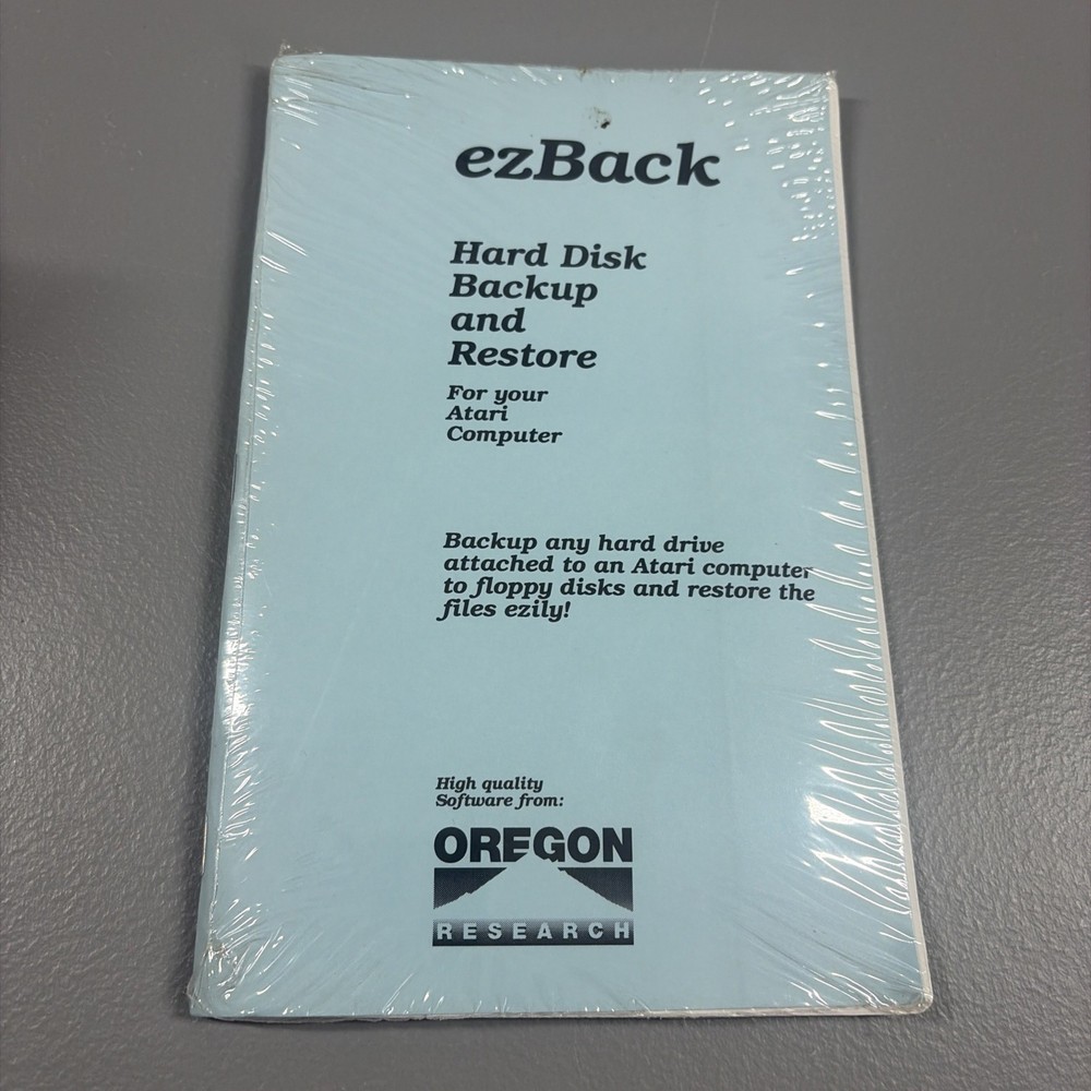 Vintage Software Package Atari Computers ezBack Hard Disk Backup Restore Sealed