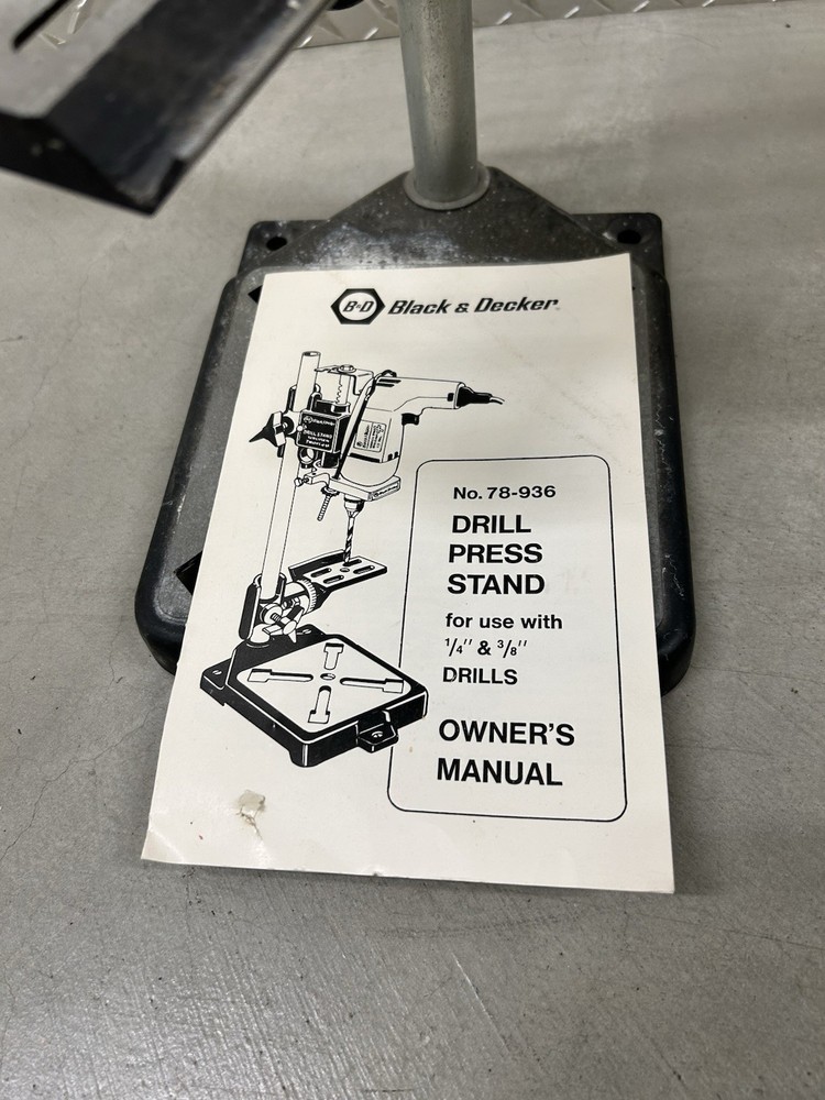 Vintage Black & Decker Drill Press Stand Power Tools w/ Manual