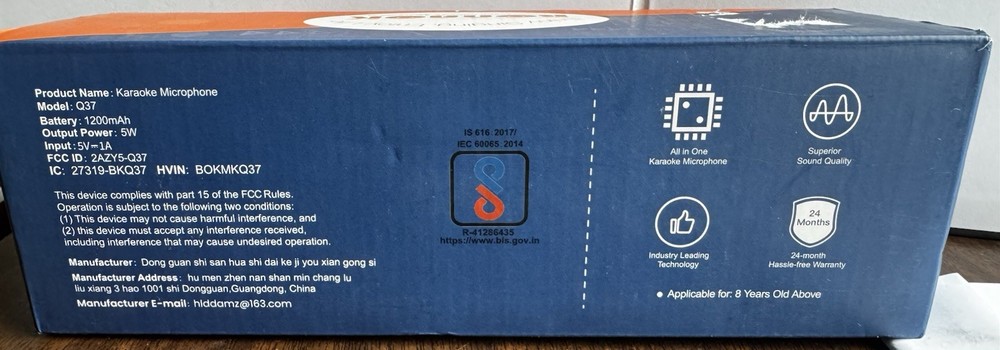 Bonaok Karaoke Microphone Q37 (Blue)