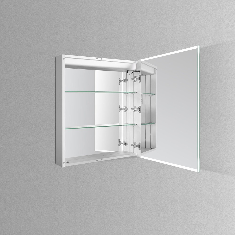 LYLA I LED LIGHTED BATHROOM CABINET VANITY SQUARE MIRROR - Right Side