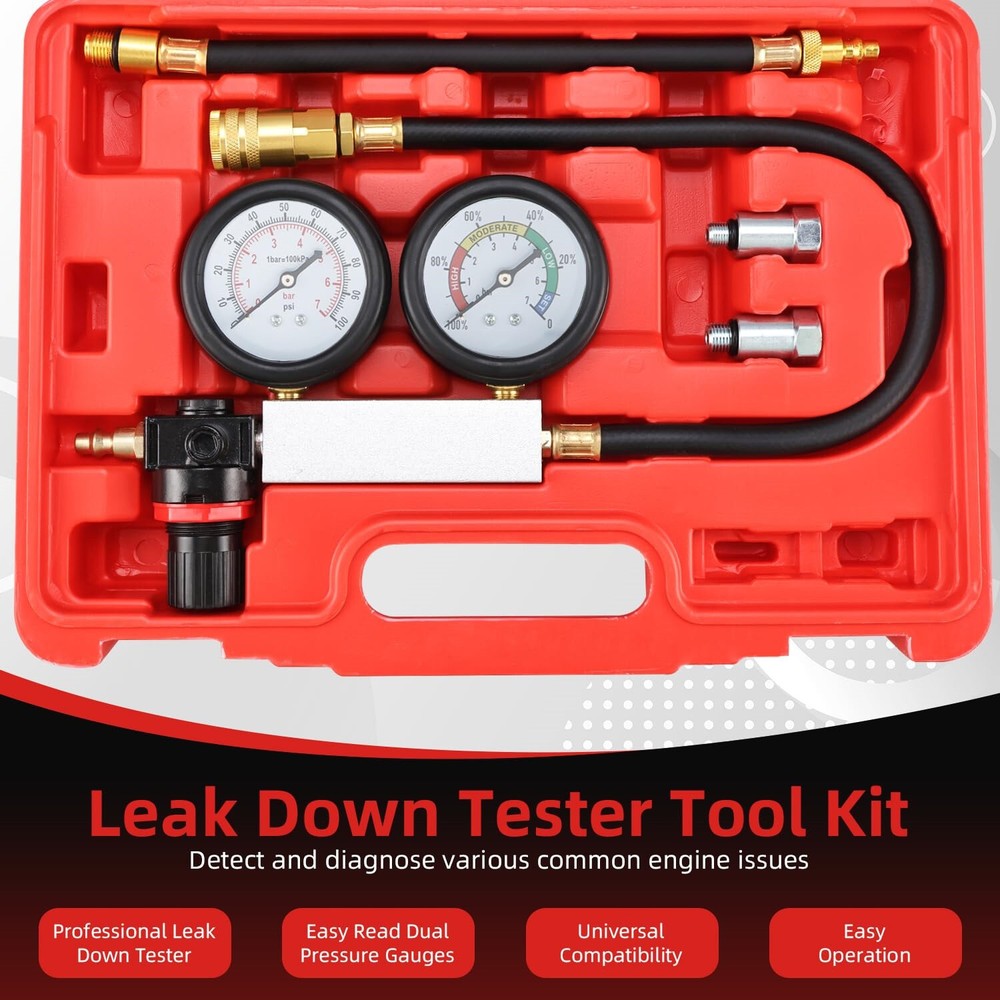 Automotive Cylinder Leak Down Tester Kit Car Engine Compression Leakage Test Set