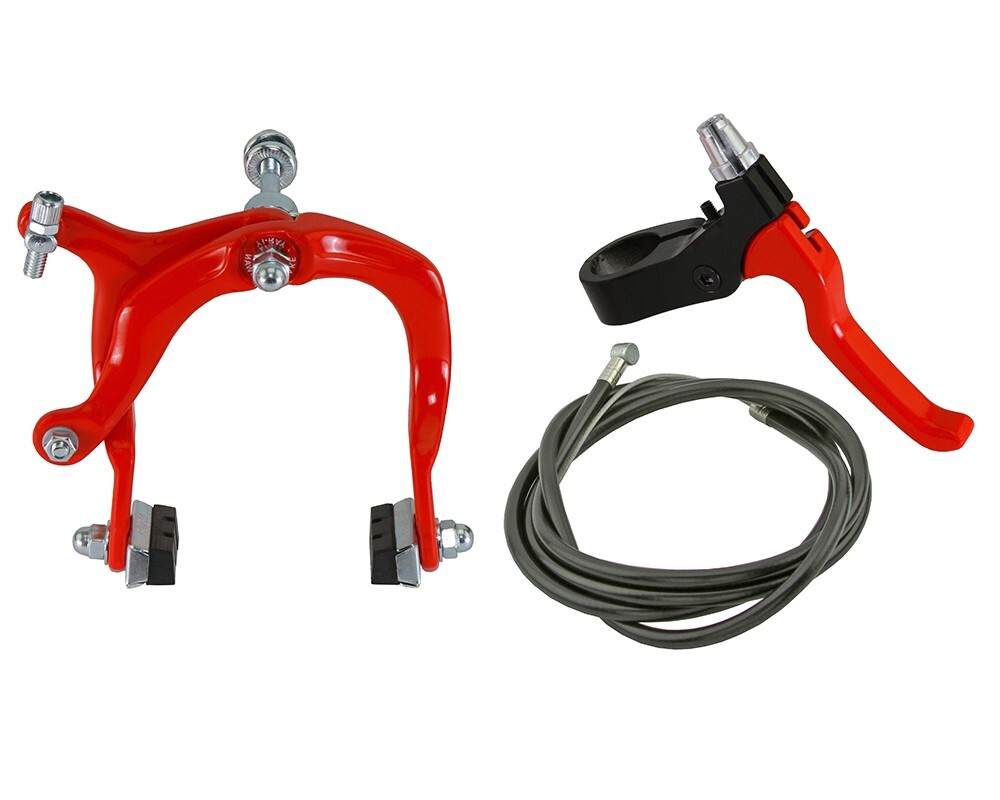 ALTA Bicycle BMX Alloy REAR Bicycle Brake Complete Set RED Side-Pull Caliper
