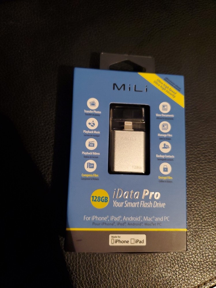 MiLi IData Pro Smart Flash Drive iOS MAC OSX Android PC 128GB Silver
