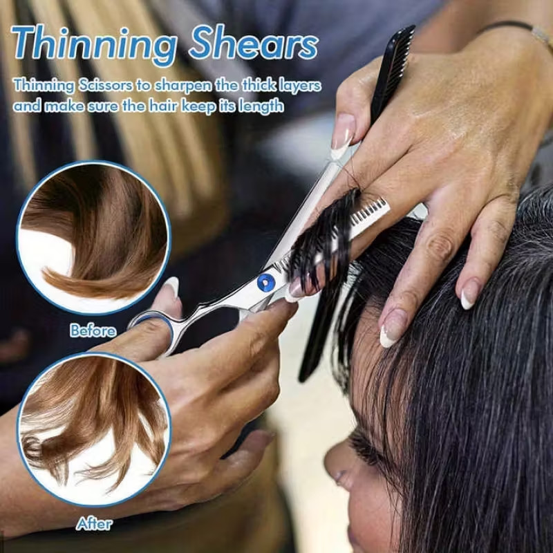 6.6" Hair Dressing Scissors Barber Thinning Thinner Shears - Tension Adjustable