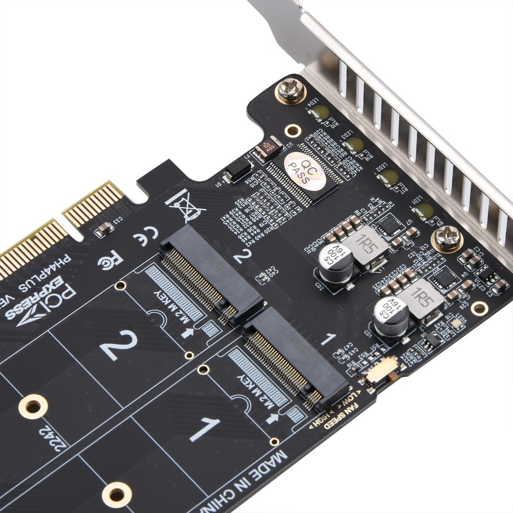 PH44 PLUS SSD Expansion Split Card PCIe 4.0 RAID 0 Mode 2242/2260/2280/22110