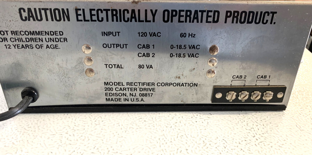 MRC 027 Dual Control 80W cab 1 and cab 2 Transformer