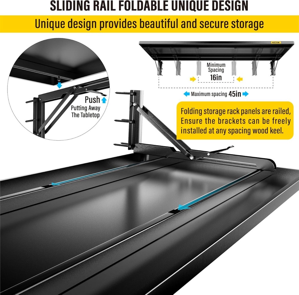 1.3x4ft Adjustable Folding Storage Rack Shelf for Garage Organization