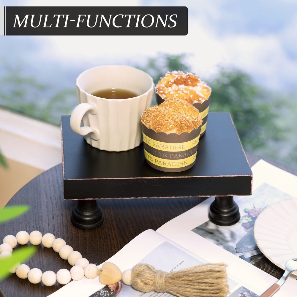 Modern Pedestal Stand For Kitchen Decor Decorative Wood Riser For Display And