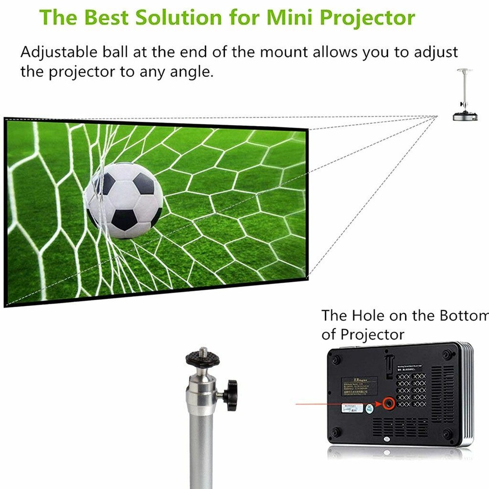 Universal 18/22cm Mini Projector Ceiling Wall Mount Bracket Aluminium Capacity