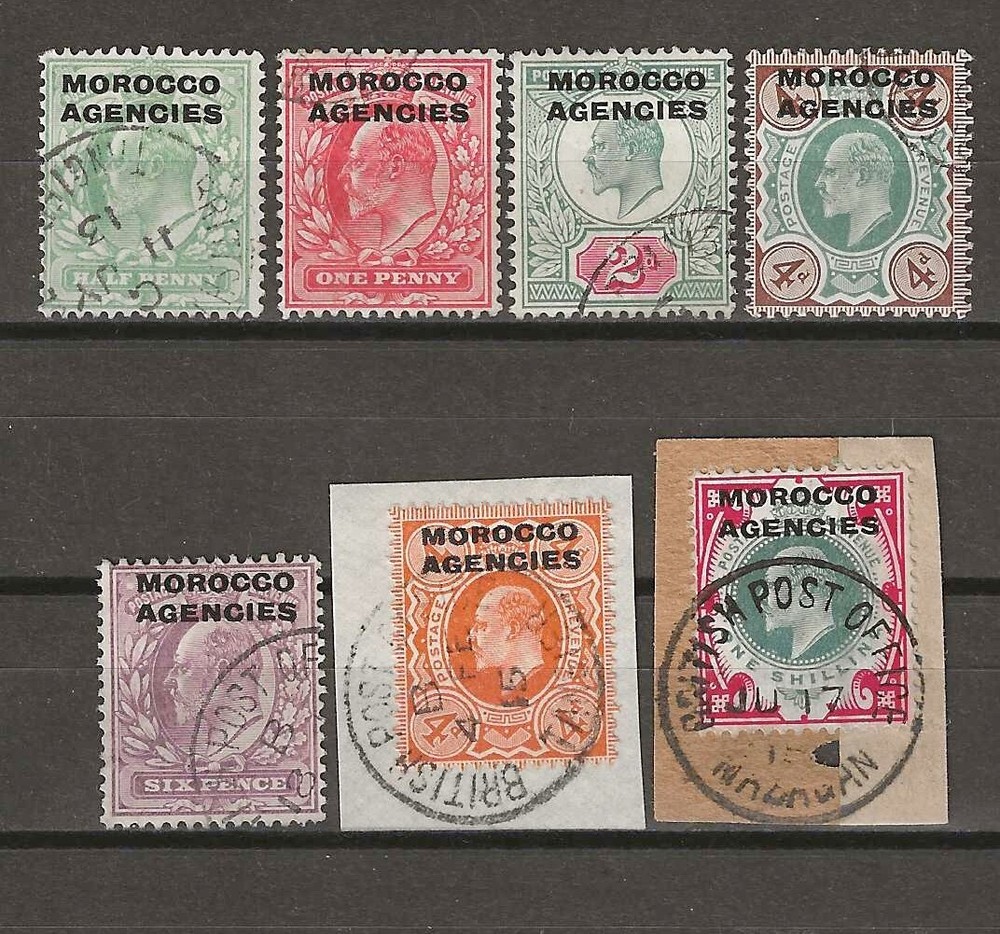 MOROCCO AGENCIES 1907/13 SG 31/37 USED