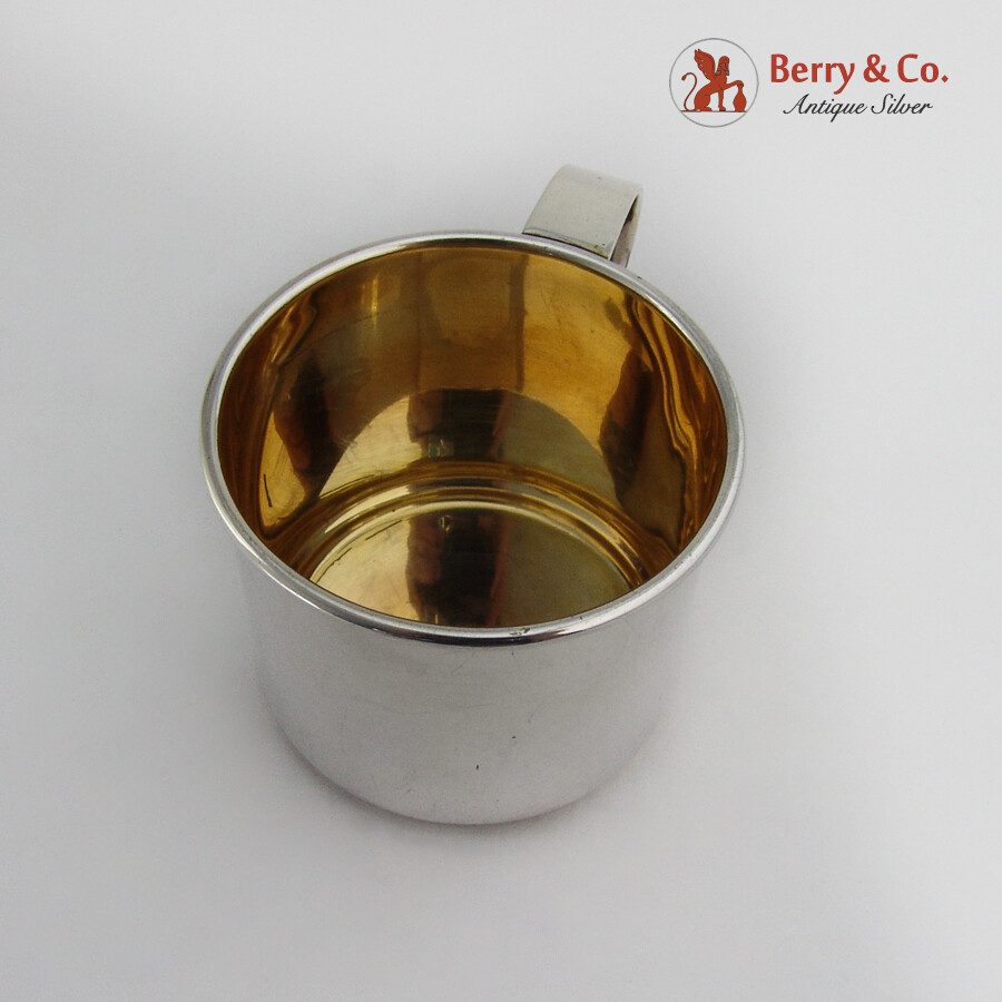 Plain Design Baby Childs Cup Gilt Interior Sterling Silver