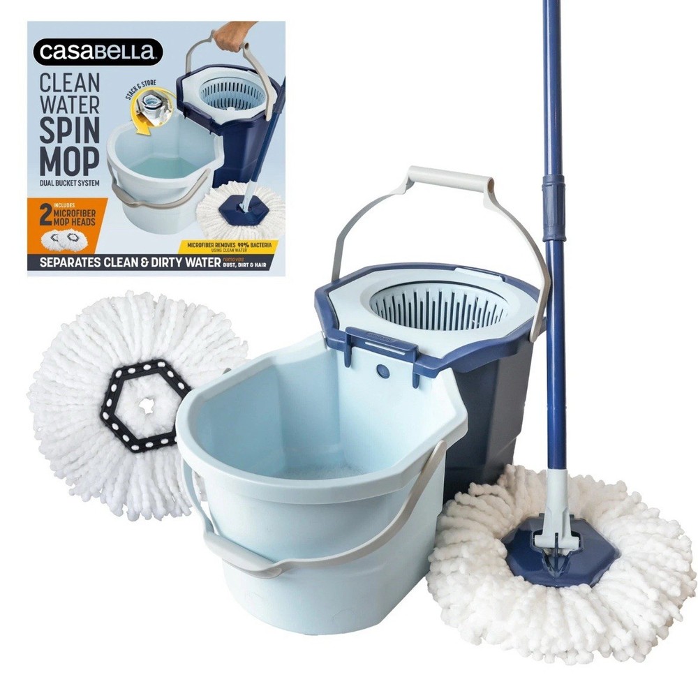 Casabella Clean Water Spin Mop with Extra Refill