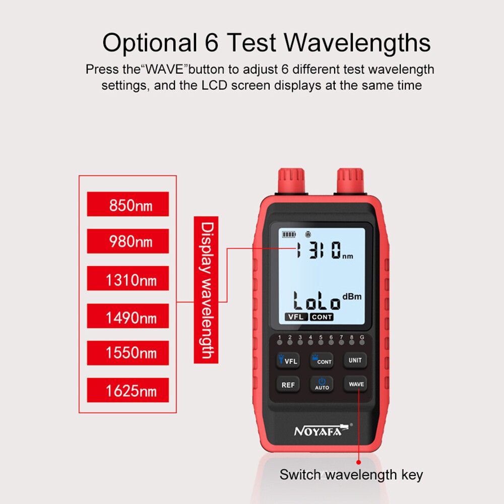 Network RJ45 Line Cable Tester LCD Optical Power Meter Light Source Rechargeable