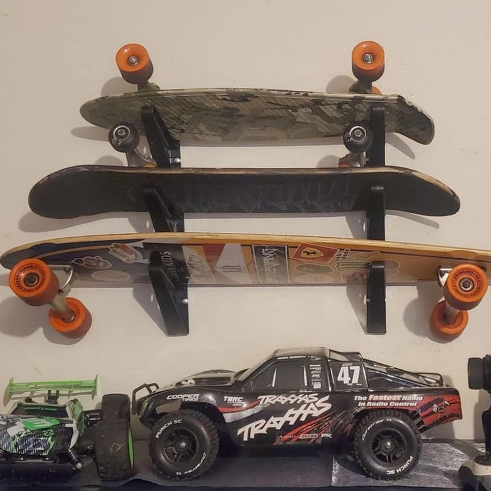 Longboard Wall Rack, Triple Longboard Storage