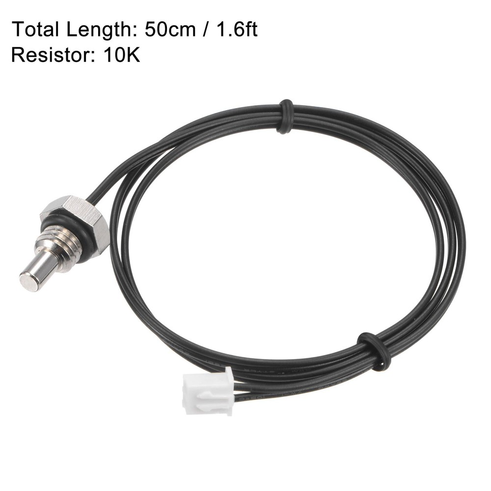 10K Temperature Sensor Probe, M8 NTC Thermal Sensor Probe Cable 50cm