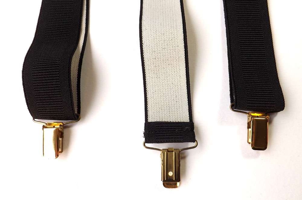Mens BRACES Y Design Black Elasticated Clip On Excellent Condition