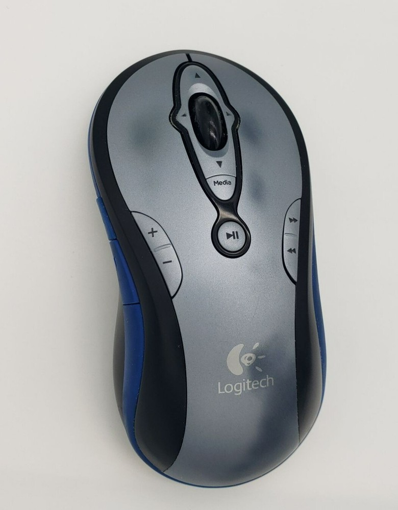 Logitech MediaPlay Cordless Mouse Blue 11 Buttons PC TESTED WORKS