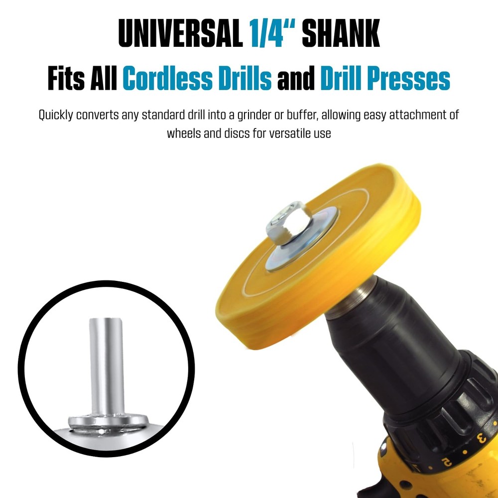 LINE10 Tools 1/2-Inch Drill Arbor Adapter for Buffing and Grinding Wheels