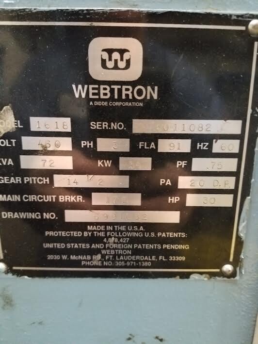 Webtron 1618 Printing Press - 5 color Inline Press