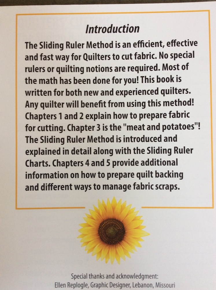 QUILTER'S CUTTING GUIDE - THE SLIDING RULER METHOD BY DEBORAH EASTER RUBLES