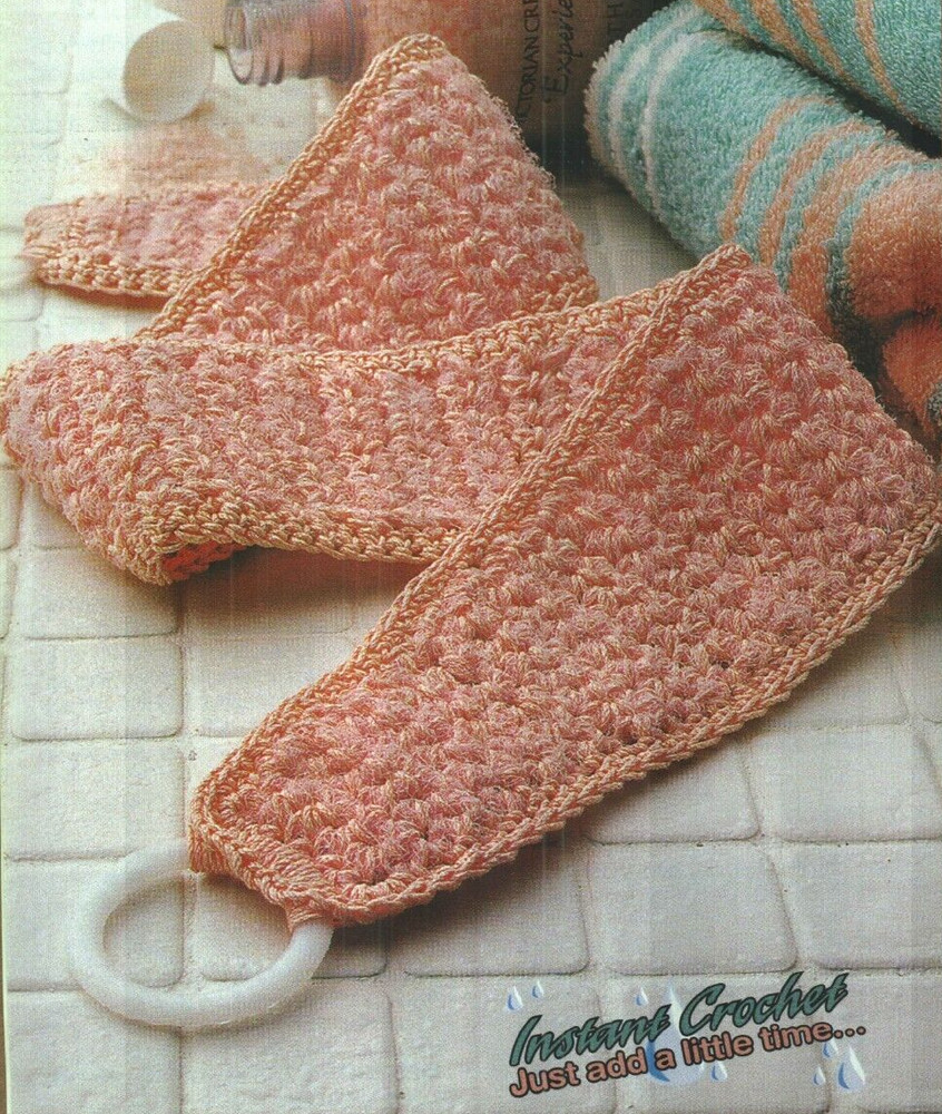BACK SCRUBBER DIGEST SIZE CROCHET PATTERN INSTRUCTIONS