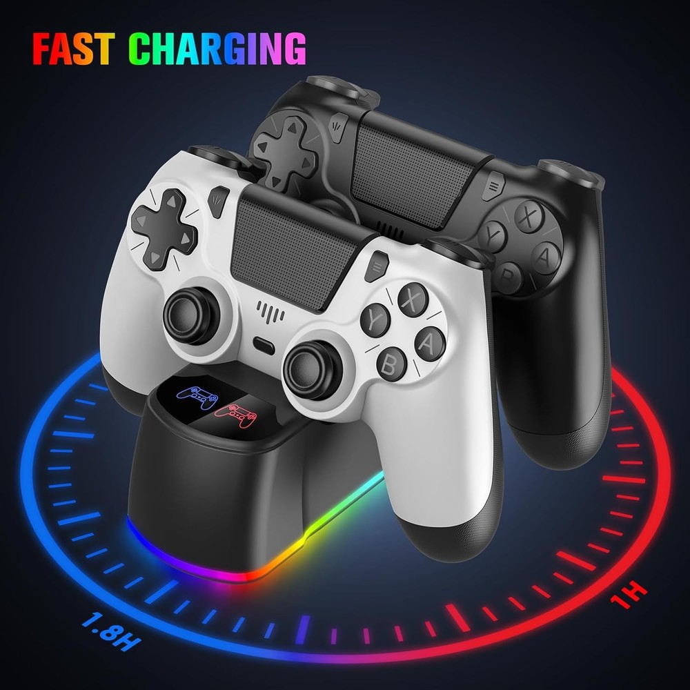 2 Pack Controllers with Charging Dock Station for PS4 Controller, Wireless Contr