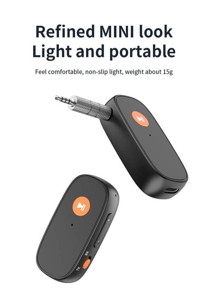 2in1 Bluetooth-Compatible Reception Transmitter 3.5mm AUX Wireless Audio Adapter