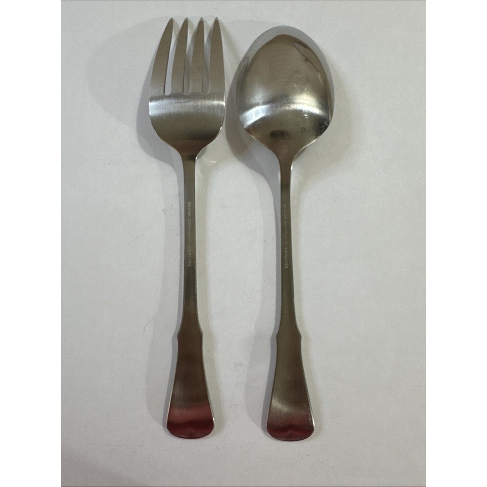 Serving Spoon and Fork - Oneida Patrick Henry Community Stainless Flatware