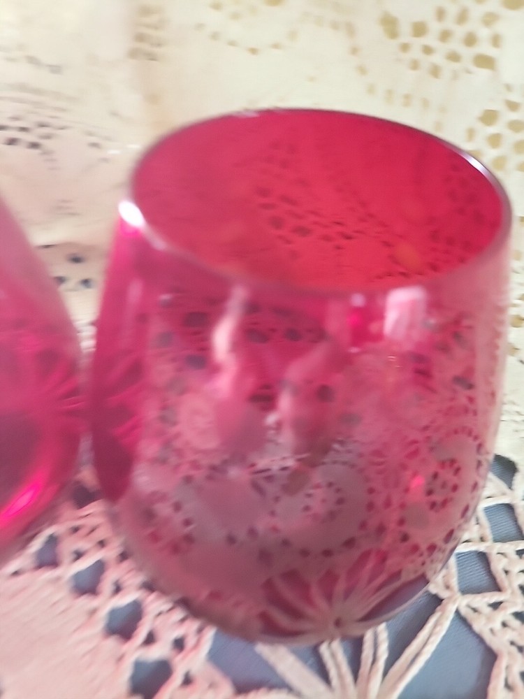 Red Mikasa Tea Lite Candle Holders