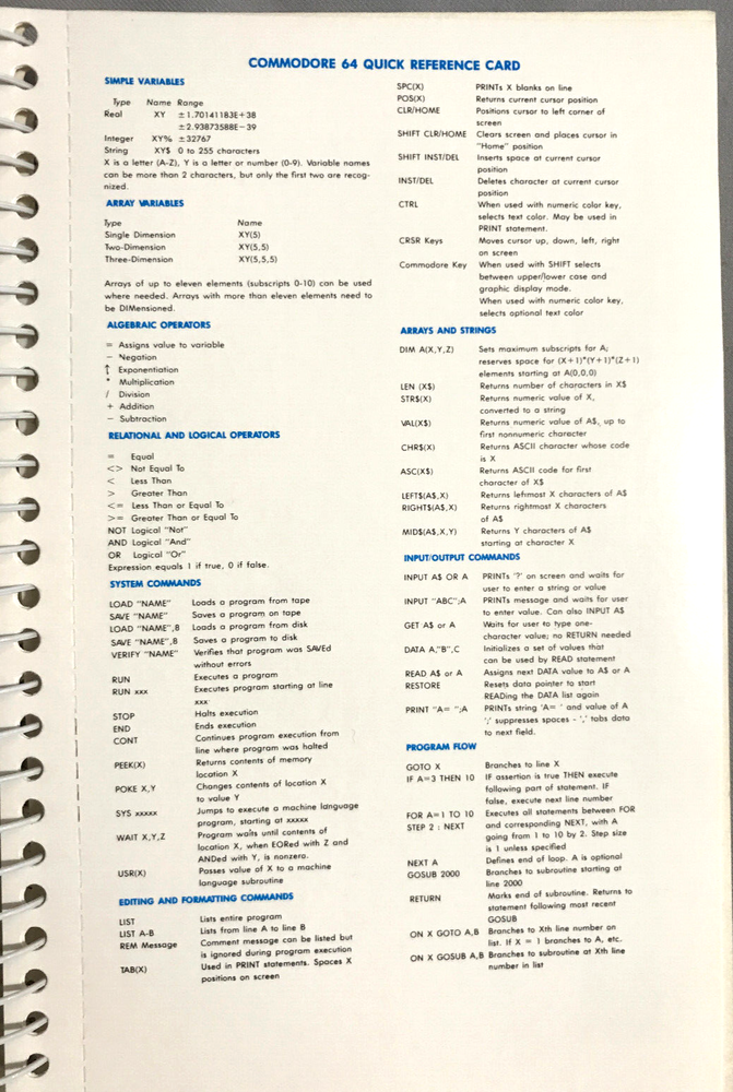 Fine Commodore 64 Programmers Reference Guide Commodore Business Machines 1984