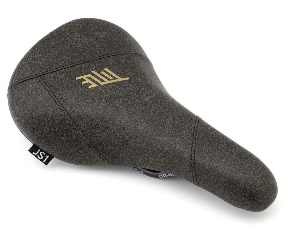 Title JS1 Saddle, CrMO Rails, Black/ Gold Crackle