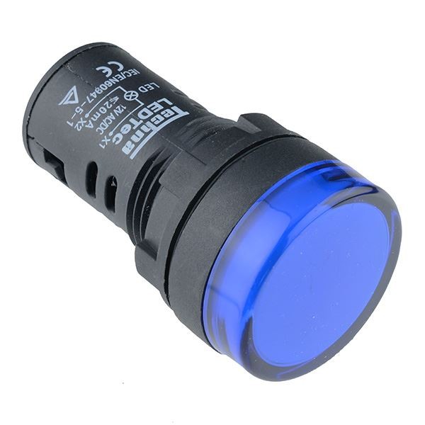 Blue 22mm LED Pilot Panel Indicator Light 230V High Quality Techna