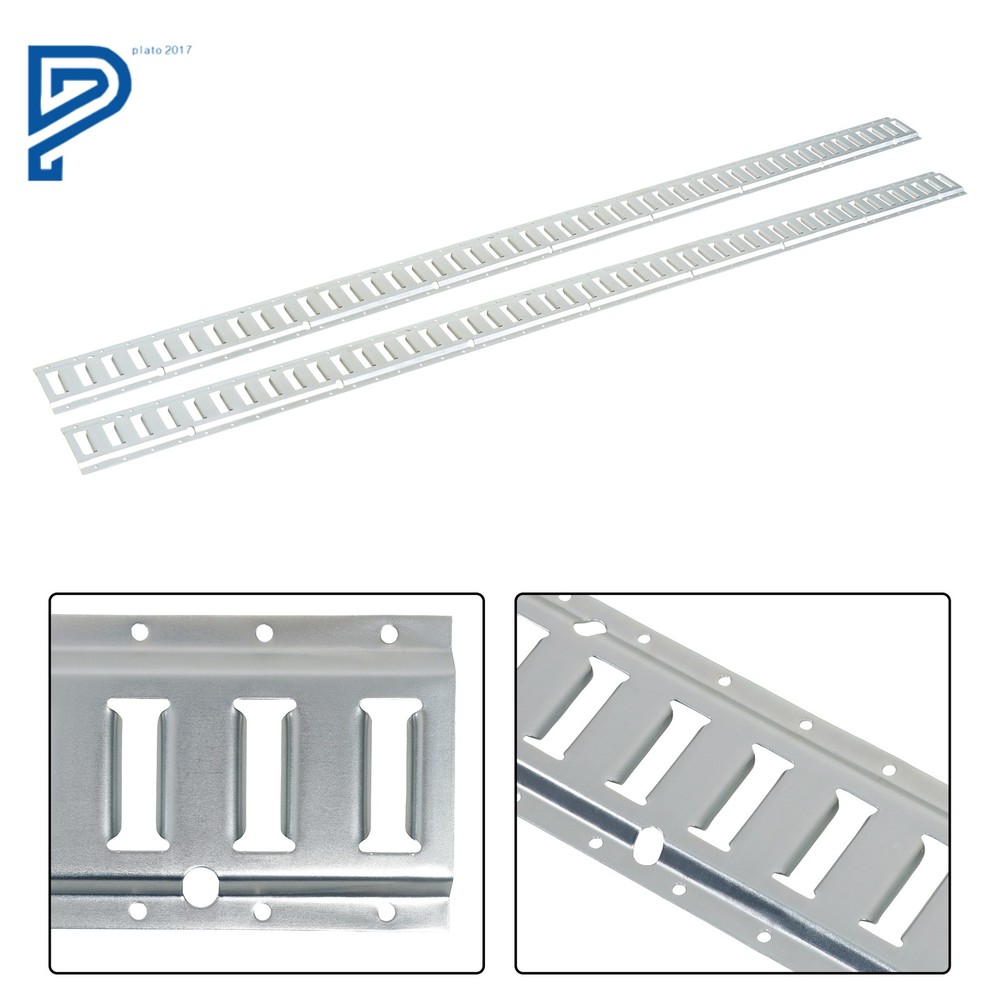 32 Pack 8' E Track Tie Down Rail Kit Galvanized Horizontal Secure Load Silver