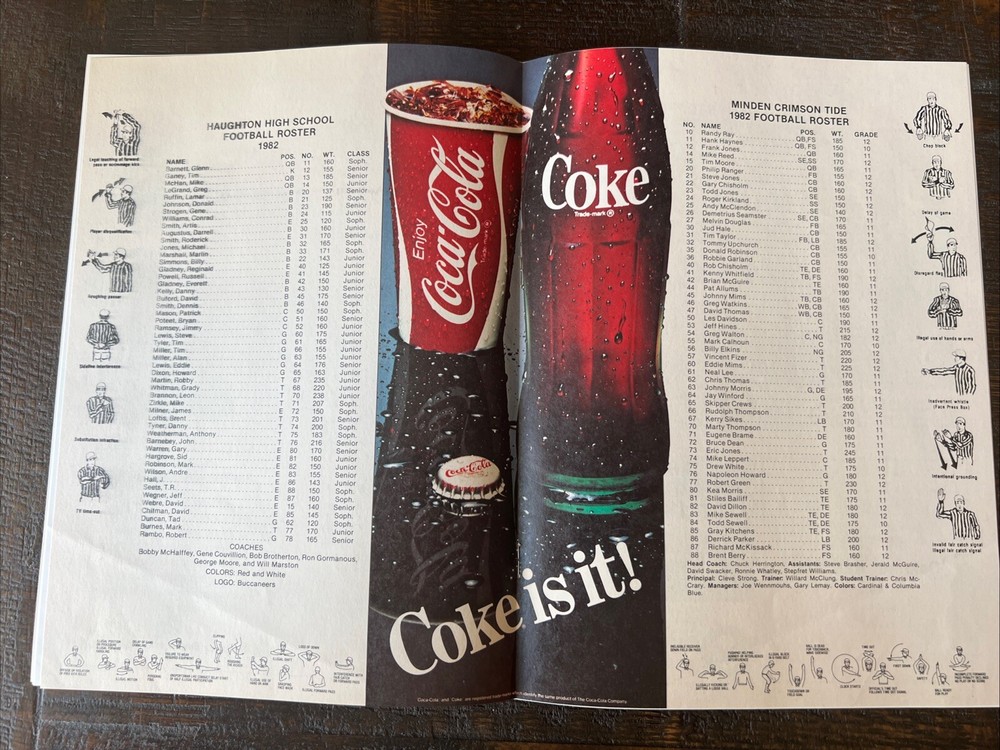 1982 Haughton vs. Minden Football Program 20 Pages