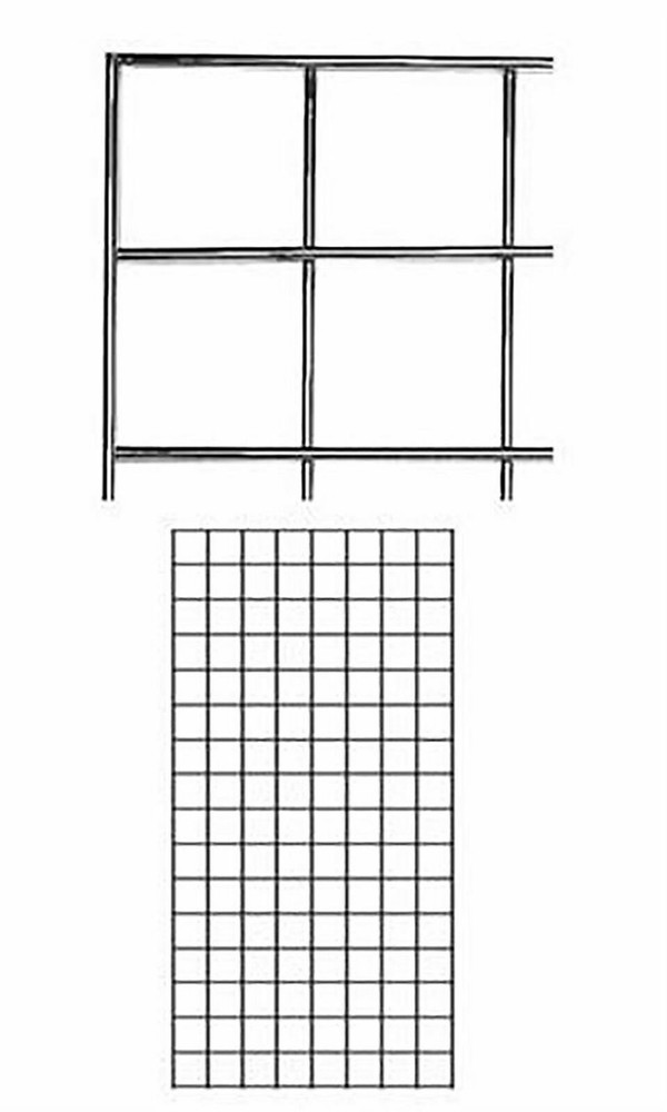 Wire Grid Panel 2' x 4' Chrome Retail Display Gridwall Double Wire Side