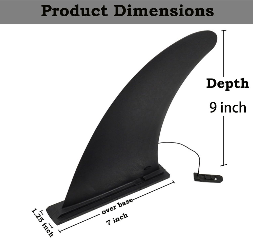Surf Board Fin 9" Inflatable Paddleboard Replacement Fin for Paddle Board - Quic