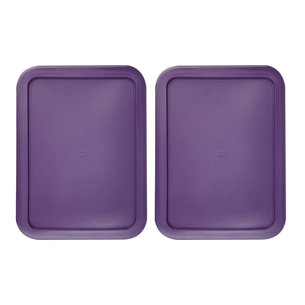 Replacement Lids for Pyrex 7210-PC 3-Cup Rectangle Purple 5.75x7.75" 2-Pack