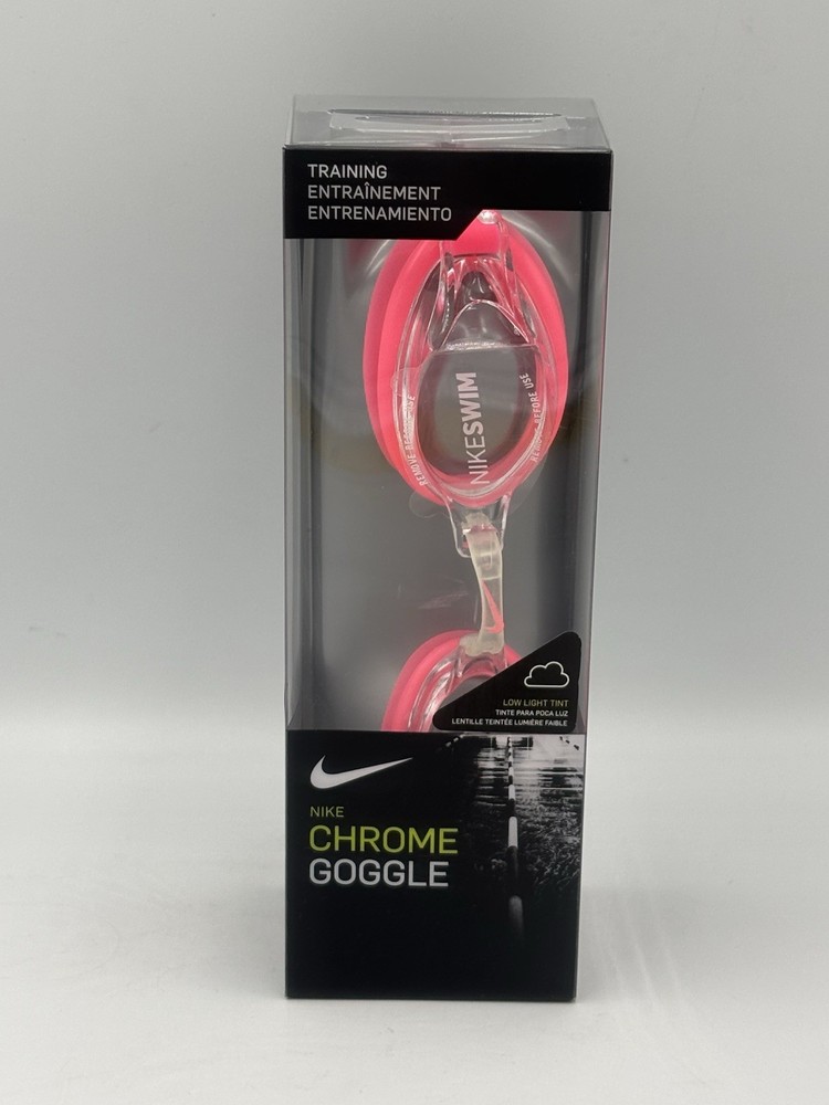 Nike Chrome Swim Training Goggle Pink/Clear One Size NEW