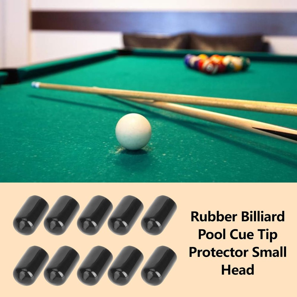 10Pcs Pool Tip Cover, Rubber Pool Cue Protector Lightweight Billiard Cue Tip ...