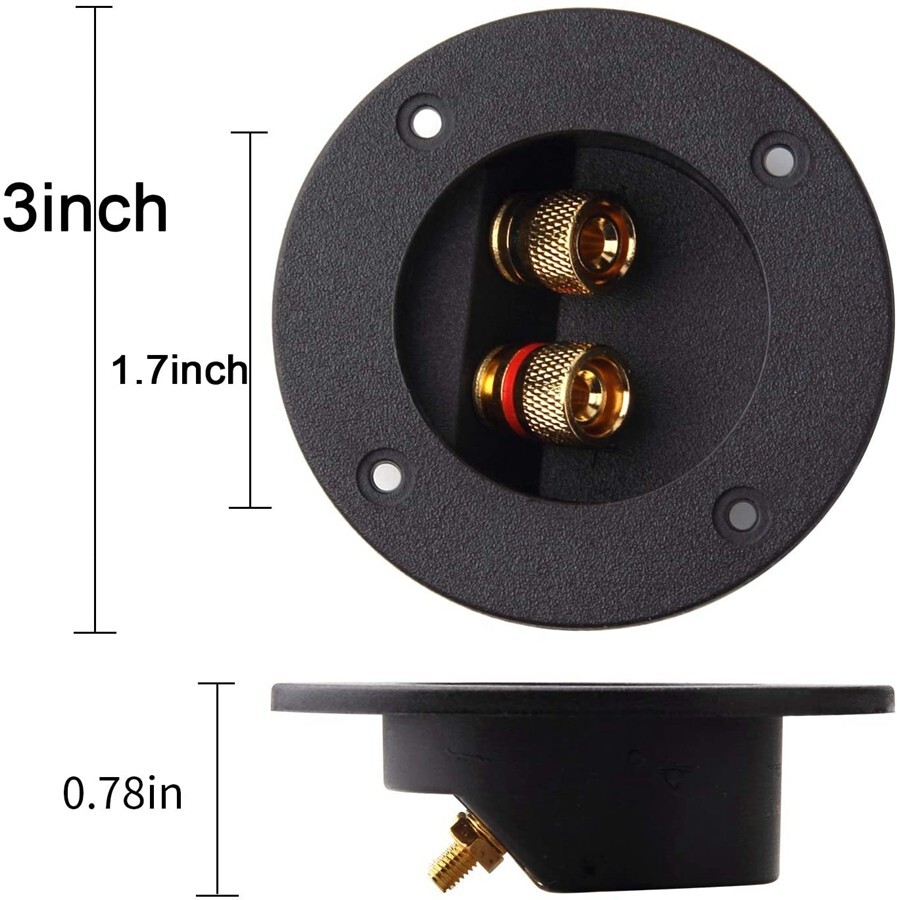 2x Speaker Box Terminal Round Screw Mounted Locking Cup Connector Subwoofer A930