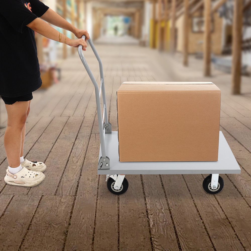 Folding Platform Cart Rolling Flatbed Cart Hand Platform Truck Push Dolly 220LBS