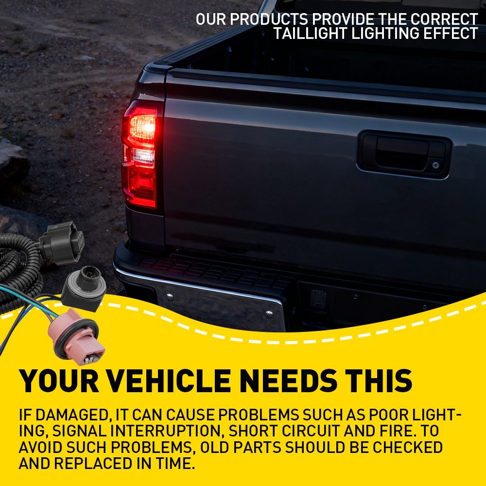 Tail Light Socket Wire Harness Driver Side For Chevy Silverado 2014-15 23141278